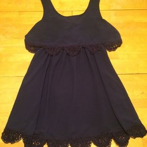 Navy Blue Midrif lace Dress Forever 21 Sz. L